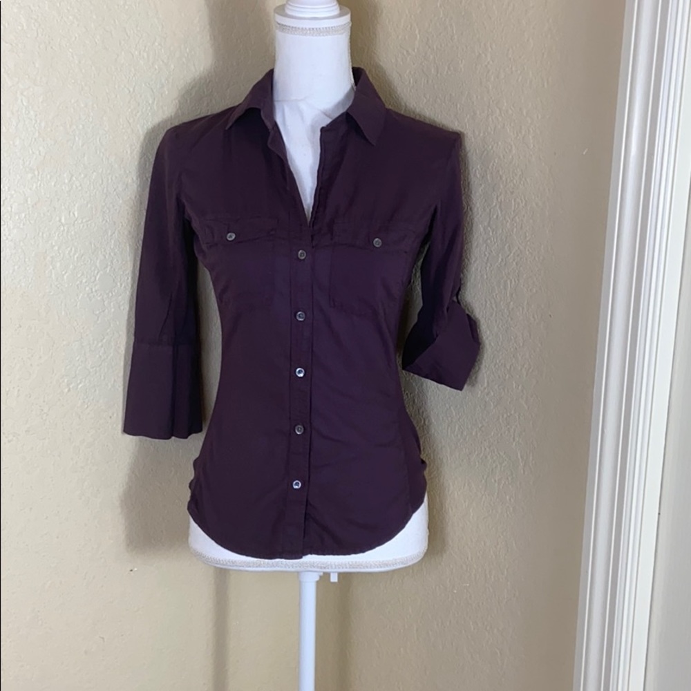 James Perse Standard side slub eggplant top sz 1 - Picture 1 of 10